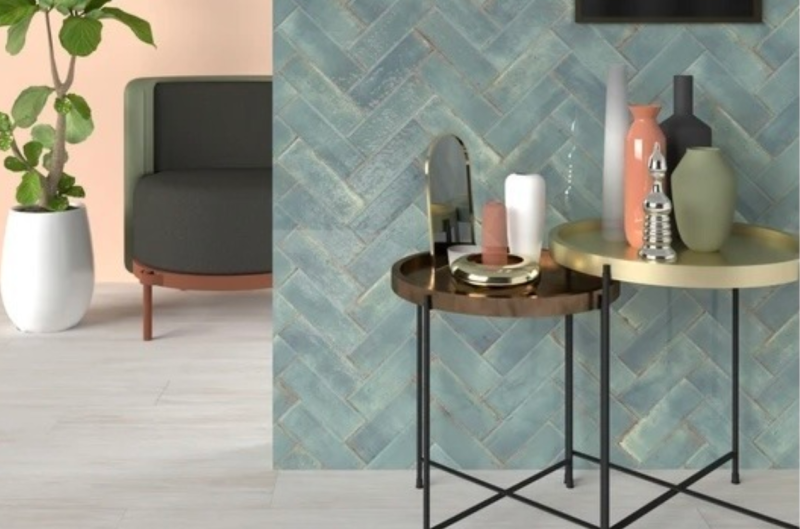 carreaux de zellige pose en chevron