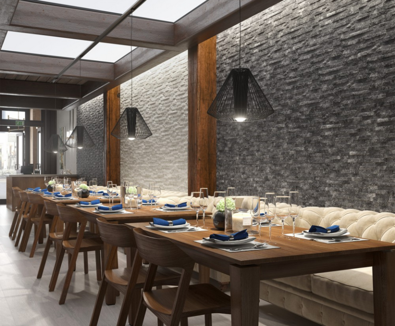 PAREMENT EFFET ARDOISE EN GRES CERAME DE L'USINE ESPAGNOLE CRISTAL CERAMICA